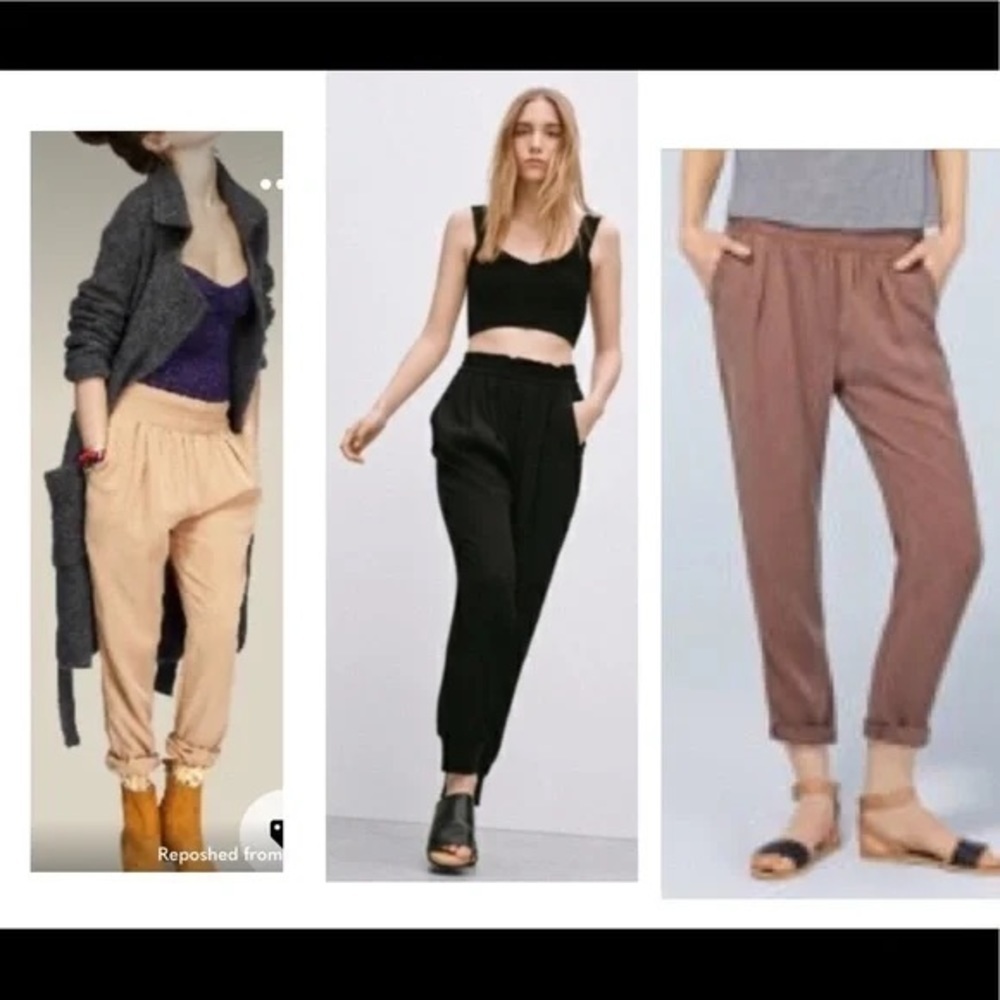 Wilfred Aritzia Casbah Lyocell Tapered Black Trouser Ankle Pants Women's 0